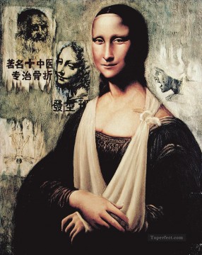 gran Mona Lisa falsa 3 texturizada Pinturas al óleo